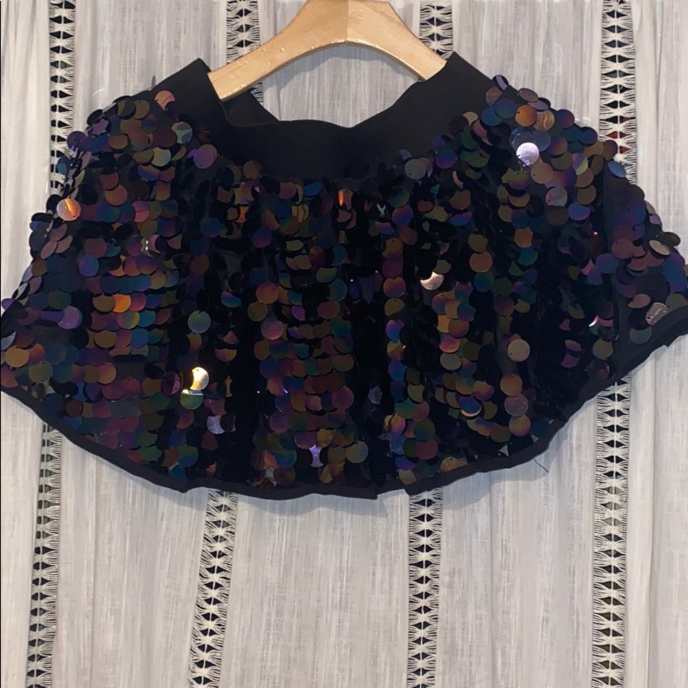 Black sequin Iheartraves mini skirt
